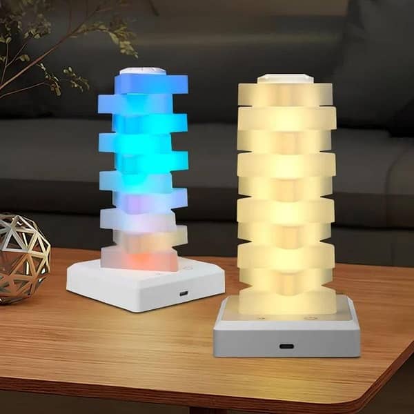 Modern Rechargeable LED Table Lamp – Touch Control with Warm and RGB Lighting for Bedroom, Desk and Home Decor