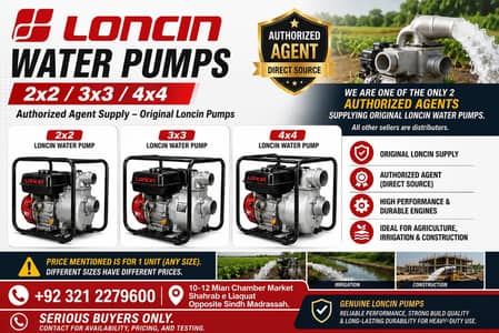 Loncin Water Pumps 2x2 / 3x3 / 4x4 – Authorized Agent Supply