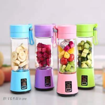 Portable Mini Juicer Bottle – 6 Blades USB Rechargeable (Brand New)