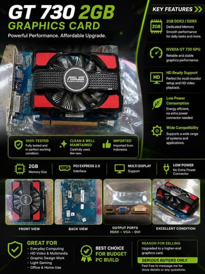 GT 730 2GB Graphics Card (Imported) | 100% Working |