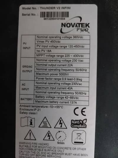 NOVATEX 5 KVA HYBRIDE INVERTER