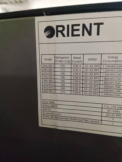 orient inverter fridge brand new