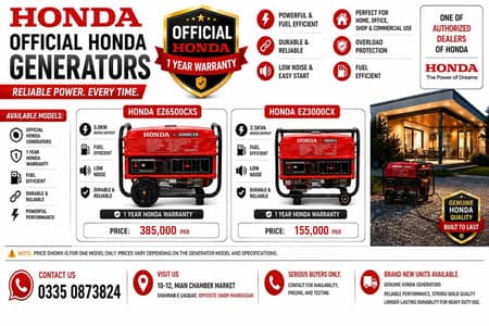 Honda Generators Pakistan | 1 Year Warranty | Authorized Dealer