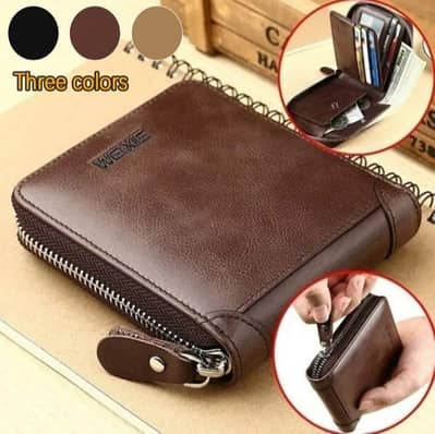 men's Genuine brown leather wallet