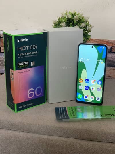 Infinix hot60i 6+6/128gb with box and charger in warranty is for sale