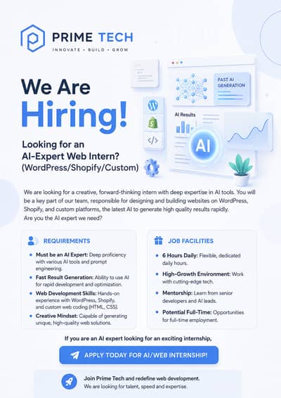 AI-Expert Web Intern – WordPress, Shopify & Custom Website Developmen