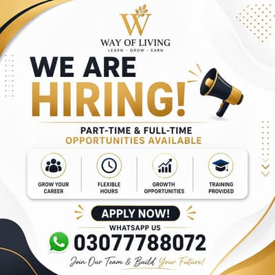 Part time and Full time Jobs available