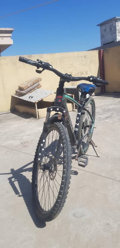 Mountain cycle, gears, disc brake