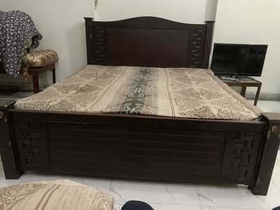 Bed with side table  with out mattress
