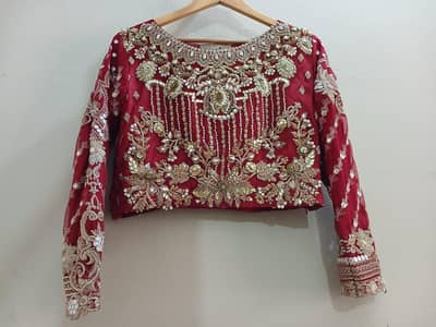 Serene Inspired Luxury Red Bridal Lehenga - Heavy Embroiderd shirt