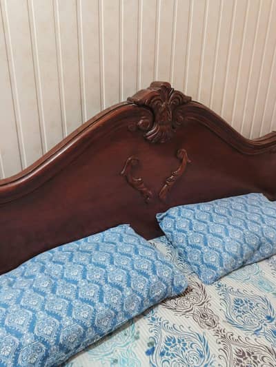 bed with two side tables pure wood shesham 03224292901 whtsapp