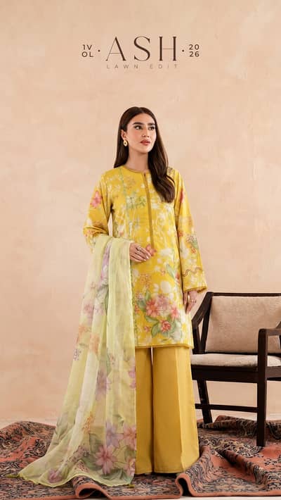 Gul Jee Luxury Lawn 3 Piece Suit | Digital Printed Lawn Dress | Suit
