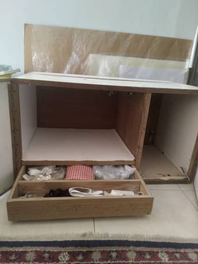 Wooden Storage Cabinet with Drawer – Good Condition