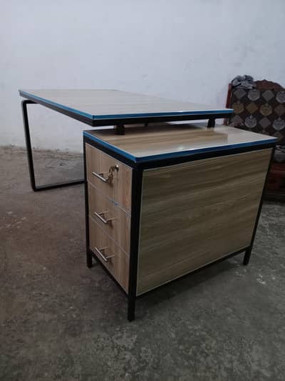 Metal + wood office table
