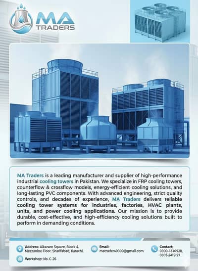 Cooling Towers, Spare Parts & Maintenance – MA Traders