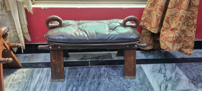 footstool/ vintage wooden bench