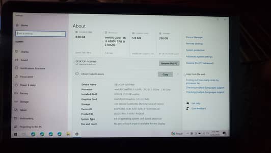 HP Spectre Slim Laptop - Intel i5, 8GB RAM, 256GB SSD - Excellent Con