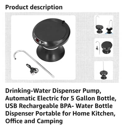 USB Charging Water Pump For Water Cans