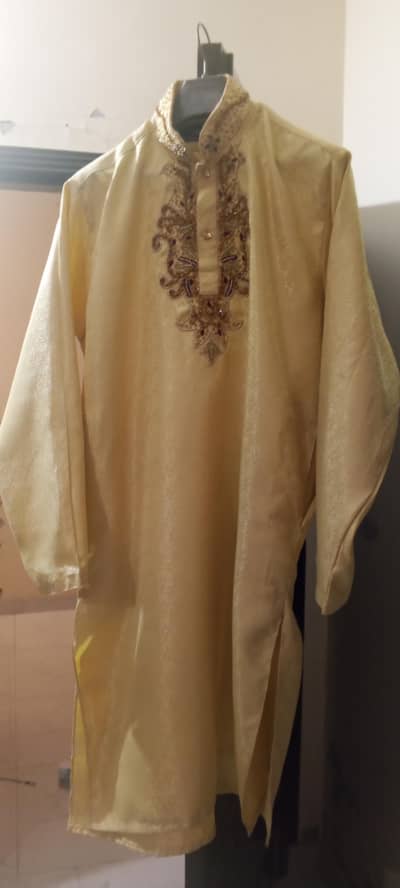 Sherwani For Sale in Cream Color, Medium to Large Size