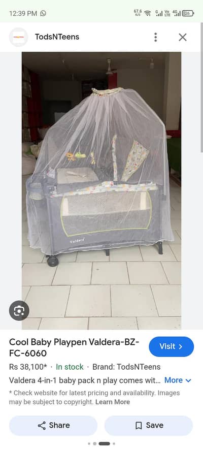 Packed baby playpen branded