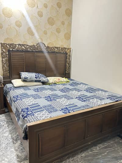 King size bed with matress and side table for sale