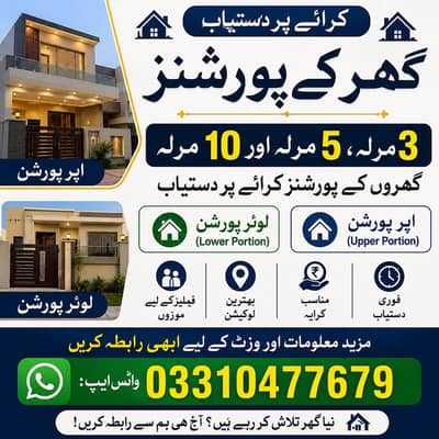 3,5,7,10 Marla k Ghar Dastyab hain