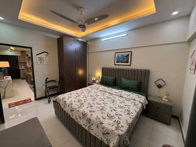 One bedroom apartment for rent available Gulbug green Islamabad lukurya furnished apartment main Highway Islamabad
