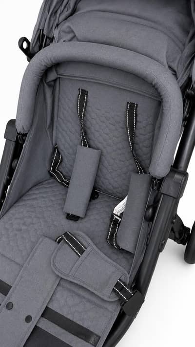 Modern grey baby stroller