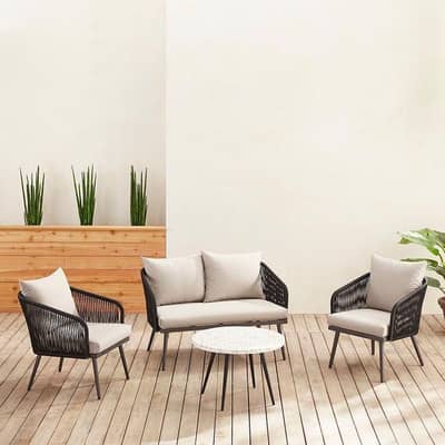4 Seater Roop Set/Rattan sofa set/L-Shape/Outdoor Chairs/Lawn set