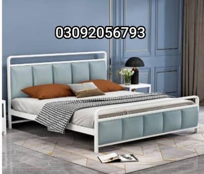 Double Bed|Iron double bed|queen Bed|bed set|03092056793