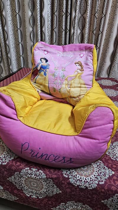 bean sofa and big stuff toy bear