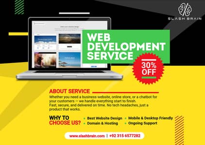 Professional Website Development Service — 30% OFF | Slash Brain