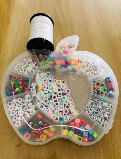 Alphabets ,Beads, and Elastic Thread set for Girls Craft