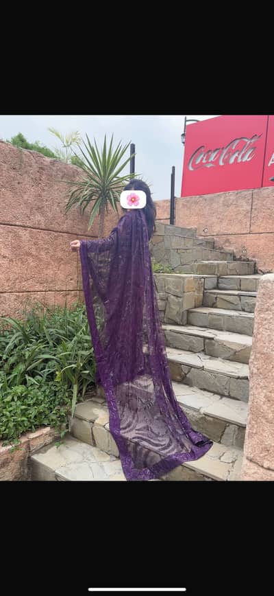 A VERY BEAUTIFUL PURPLE ELEGANT SAREE