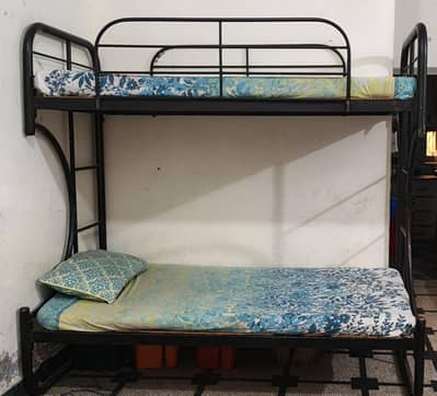 Double Story iron bed with mattresses