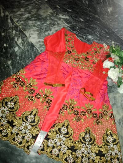 Elegant Coral Party Wear Frock