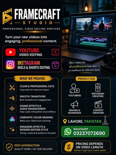 Professional Video Editor | YouTube & Instagram Reels Editing