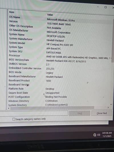 HP compaq pro 6305 SFF Model
