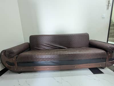Sofa Cum Bed 3 Seater | Strong Frame | Used Condition