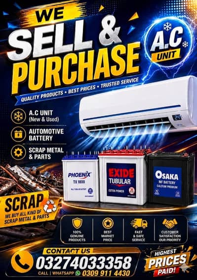 we deal all kind typ of ac used and old dead