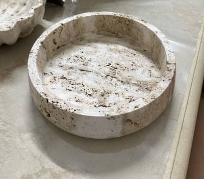Hand-Crafted Travertine Marble Bowls