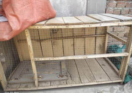 wooden cage double sided door
