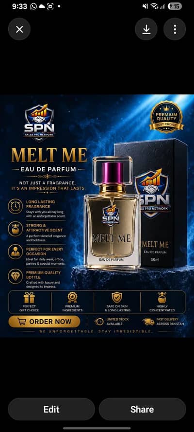 MELT ME Eau De Parfum by SPN - Long Lasting Premium Fragrance (50ml)