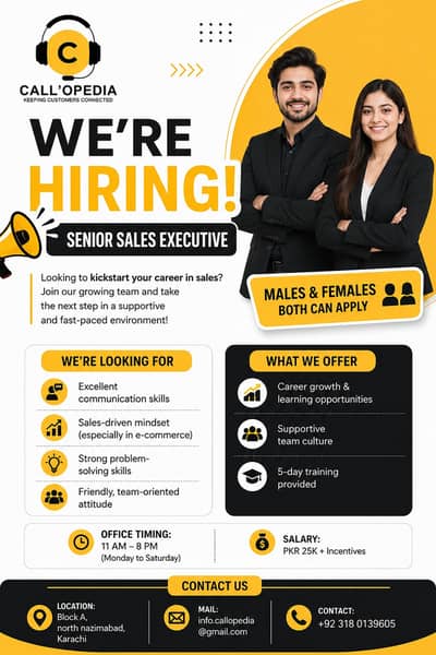 WE ARE HIRING – SALES EXECUTIVES (DOMESTIC CALLING)