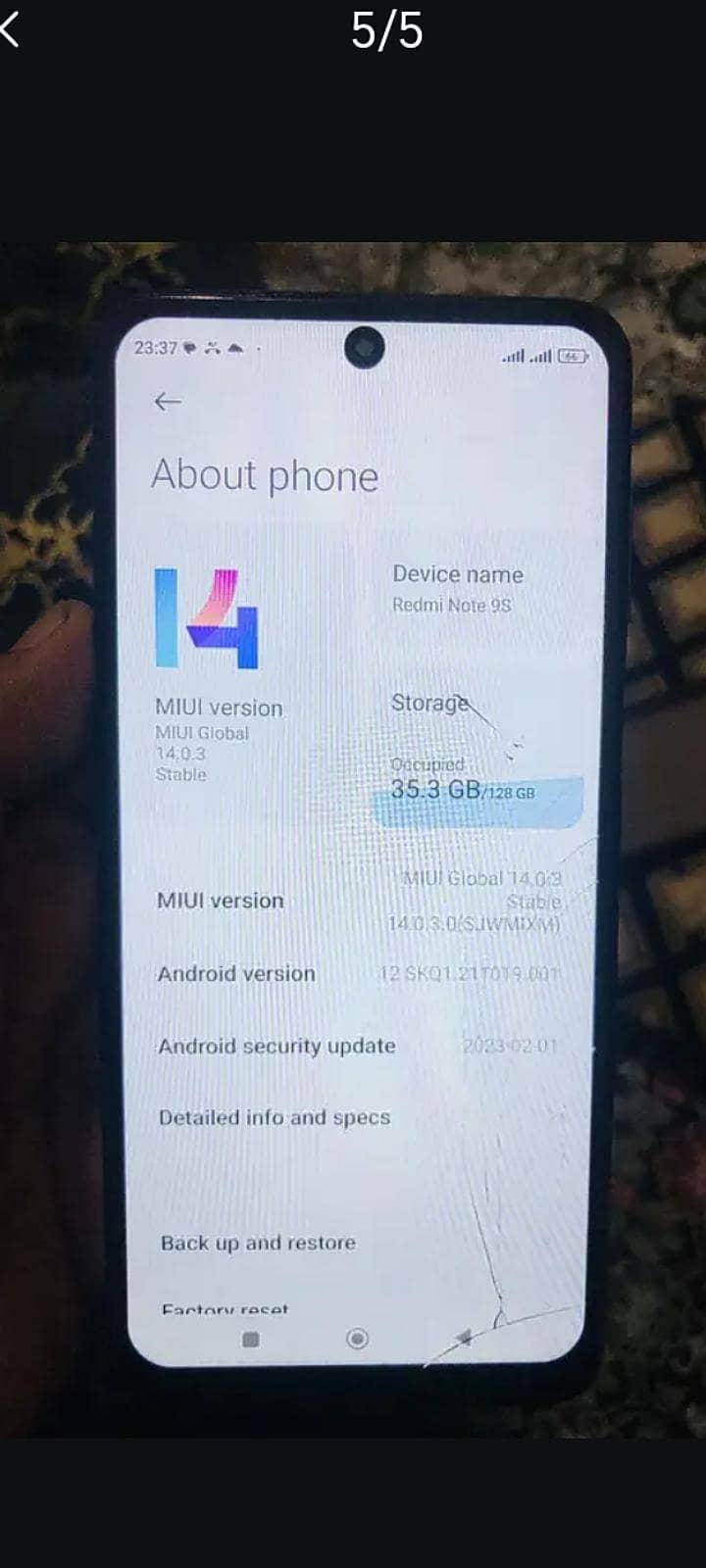 Redmi note 9s 0