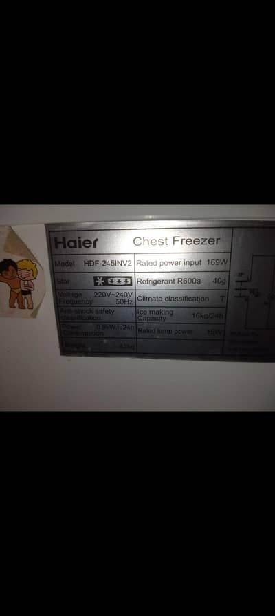 Haier ka inverter freezer small size for sale