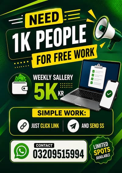 Part Time Online work available Contact me and Start Your Earning