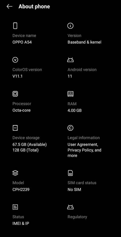 OPPO A54