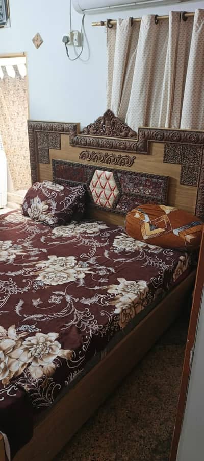 Urgent Sale Furniture Double Bed, 2 Side Table, Dressing Table & More