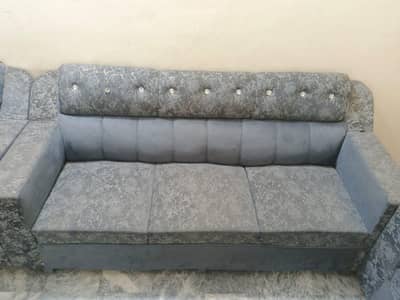 6 Seater Modern Grey Sofa Set – Excellent Condition